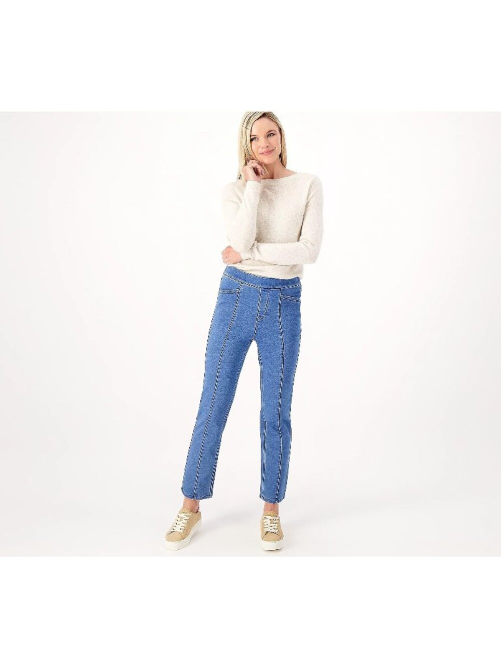 Isaac Mizrahi Jeans Size 0 Divine Denim Tall Pull On Ankle Medium Indigo NEW